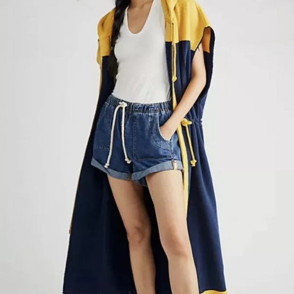 Free People Dresses & Skirts - NWOT Free People Cool Cool Fleece Hoodie Sweatshirt Maxi Shirt Vest Dress Z244-0